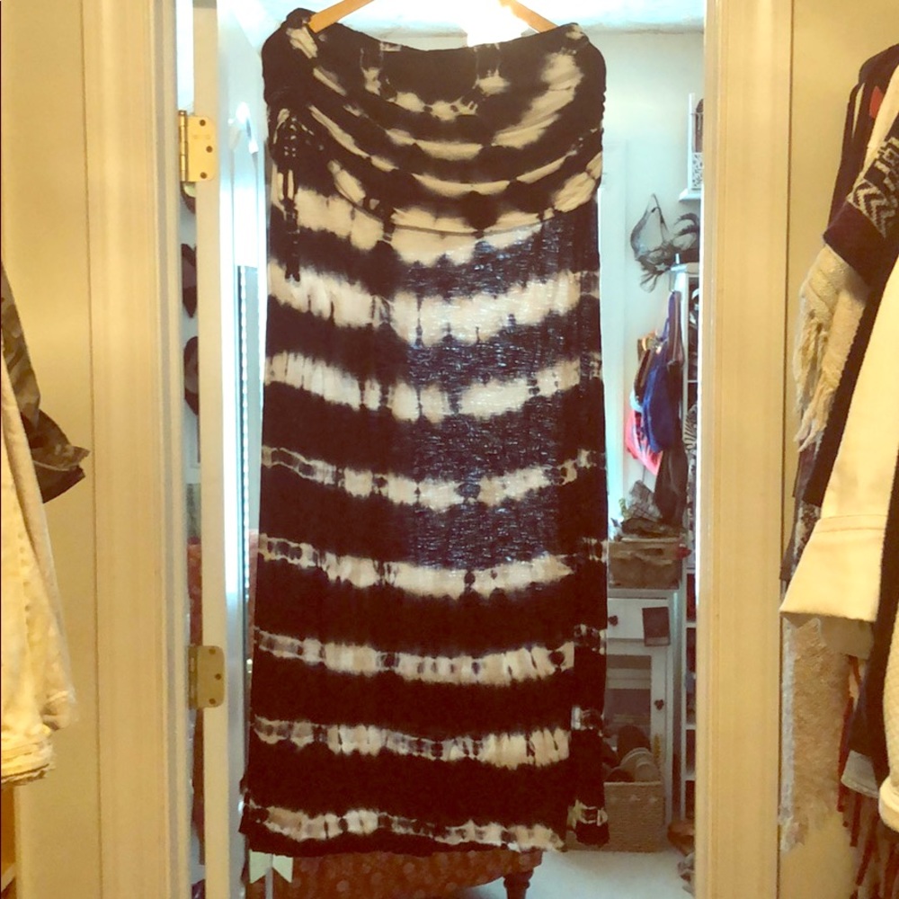 Tie die maxi skirt
